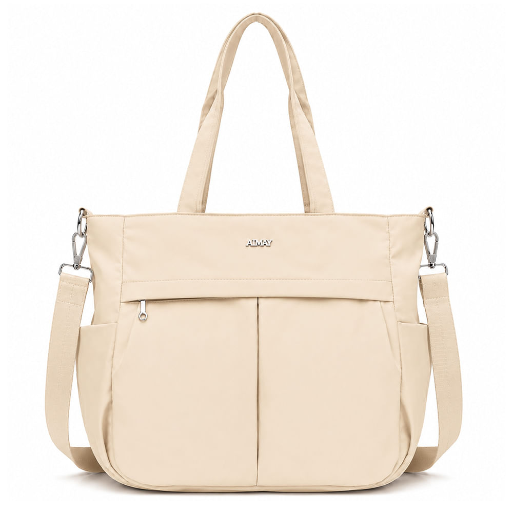 Bolso para Mujer Impermeable con Gran Capacidad y Correa Ajustable Crema CT2