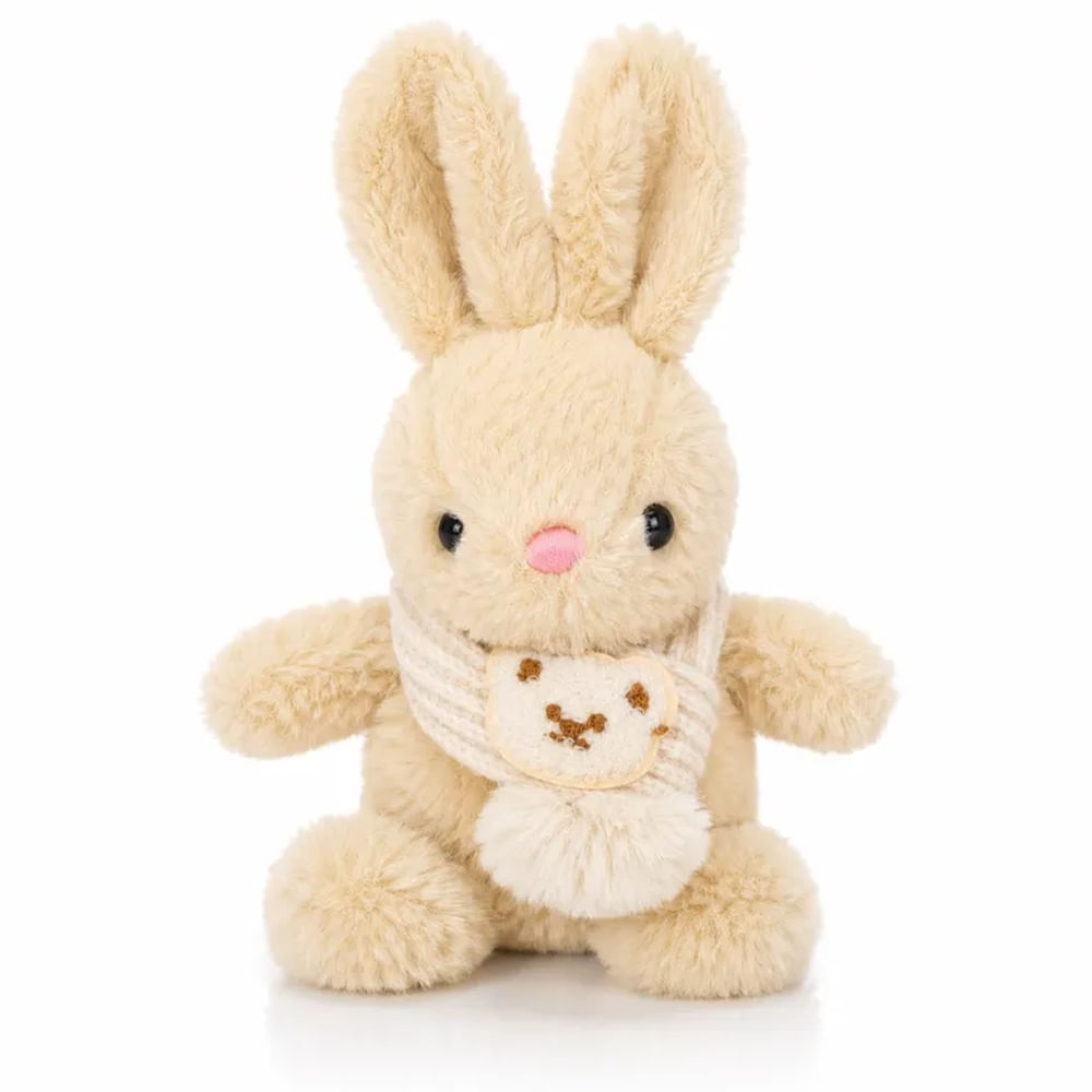 Conejo de Peluche Premium 28 cm con Bufanda Tejida Peluche Suave Decorativo para Regalo