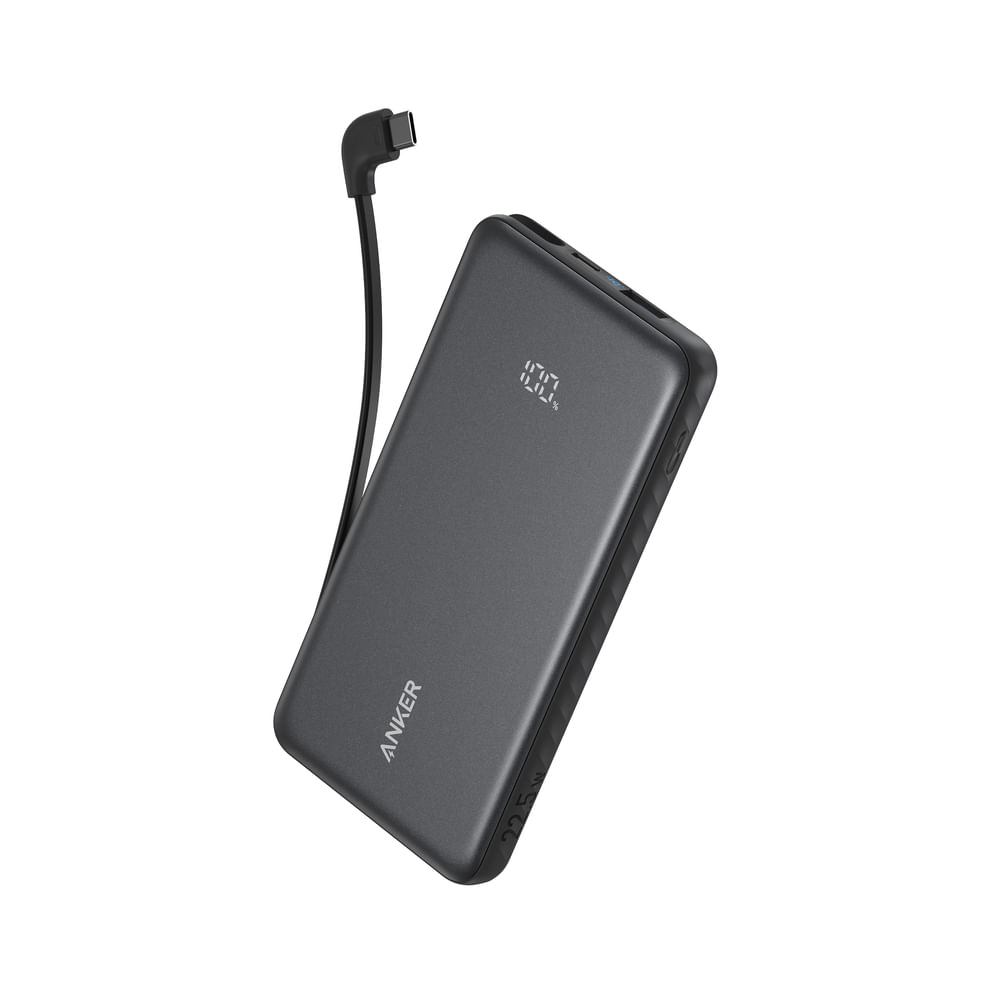 Power Bank Anker Zolo 20000mAh 22.5W con Cable USB-C Integrado Negro