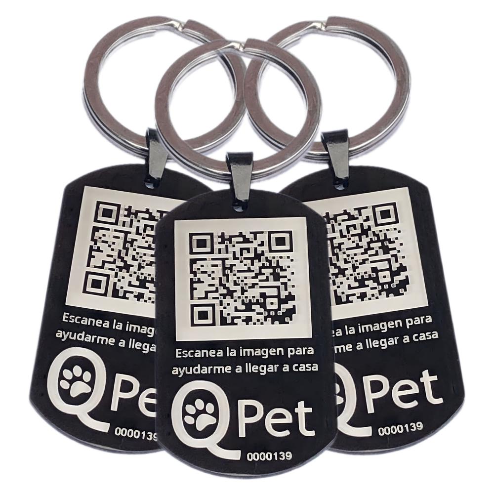 PACK x3 Placa QR Inteligente QPET Perros- Identificacion. Historial Medico. Alerta por Extravio 24-7