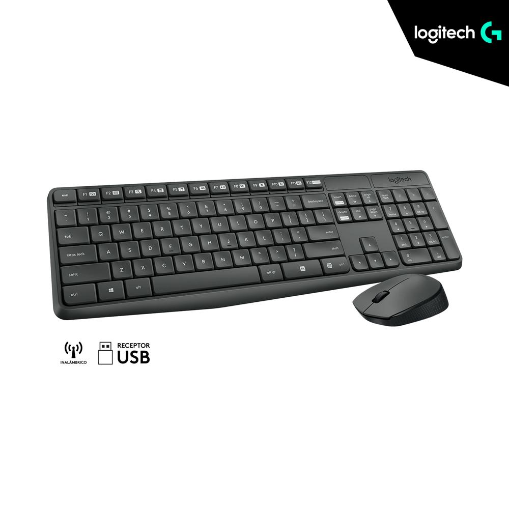 KIT LOGITECH 2 EN 1 TECLADO Y MOUSE MK235 INALAMBRICO USB BLACK