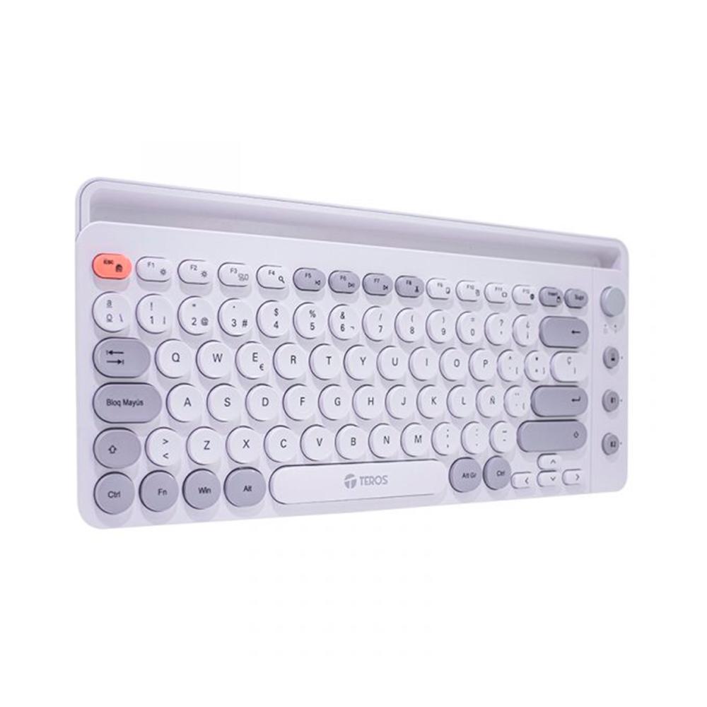 TECLADO INALAMBRICO TEROS TE 4070S 2 4 GHz bluetooth 3 0 5 2 80 teclas blanco