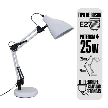 Lámpara de escritorio Architect Blanca E27