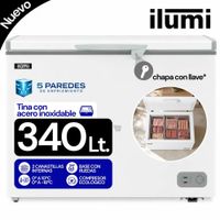 Congelador Horizontal Con Tina De Acero Inoxidable 340Lt Blanco Ilumi TFI-3400WH