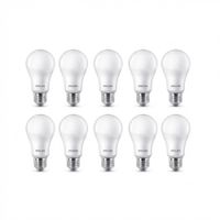 Pack 10 Focos LED 10.5W Luz Cálida Philips EcoHome E27 3000K