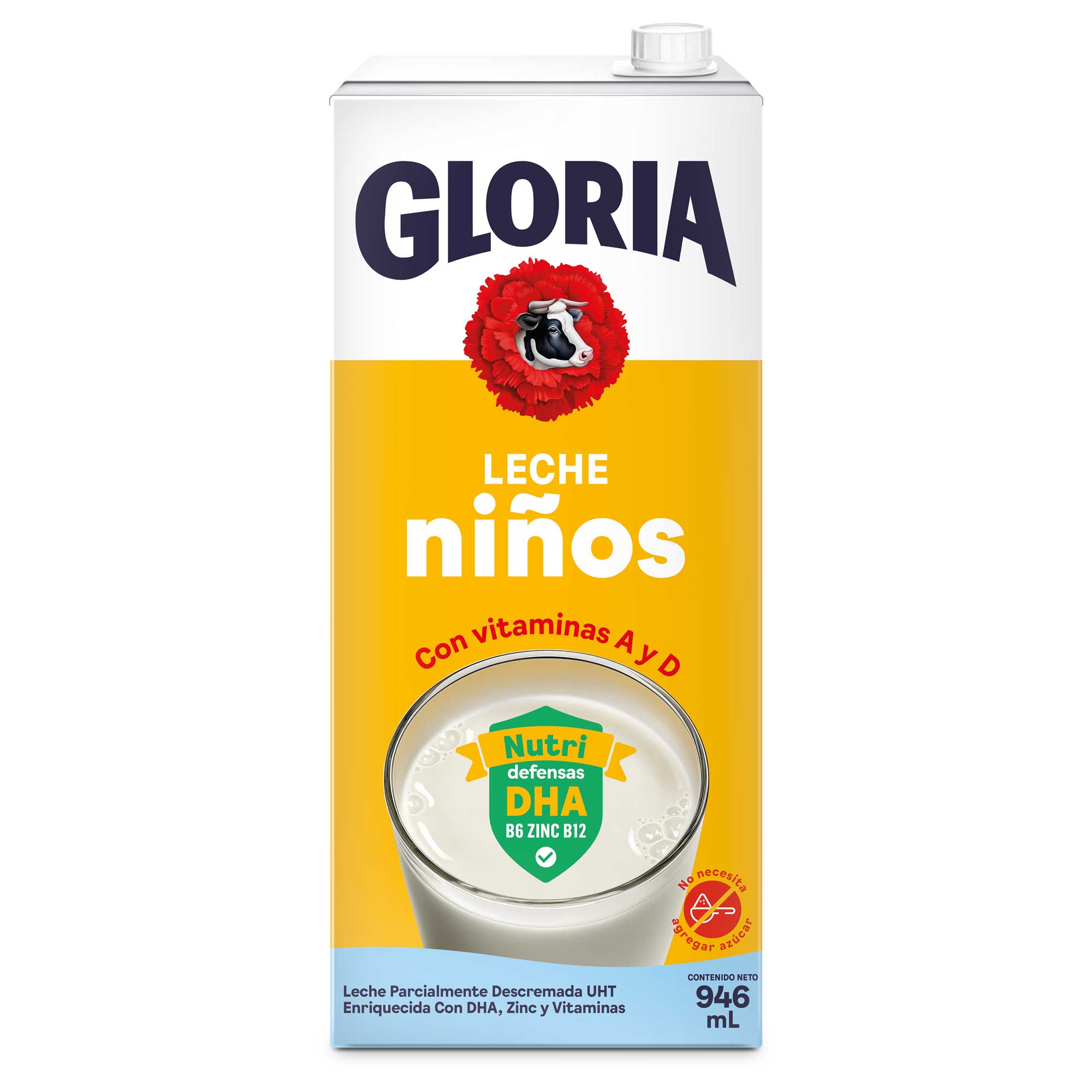 Leche Fresca UHT GLORIA Niños DHA 1 a 5 años Caja 946ml
