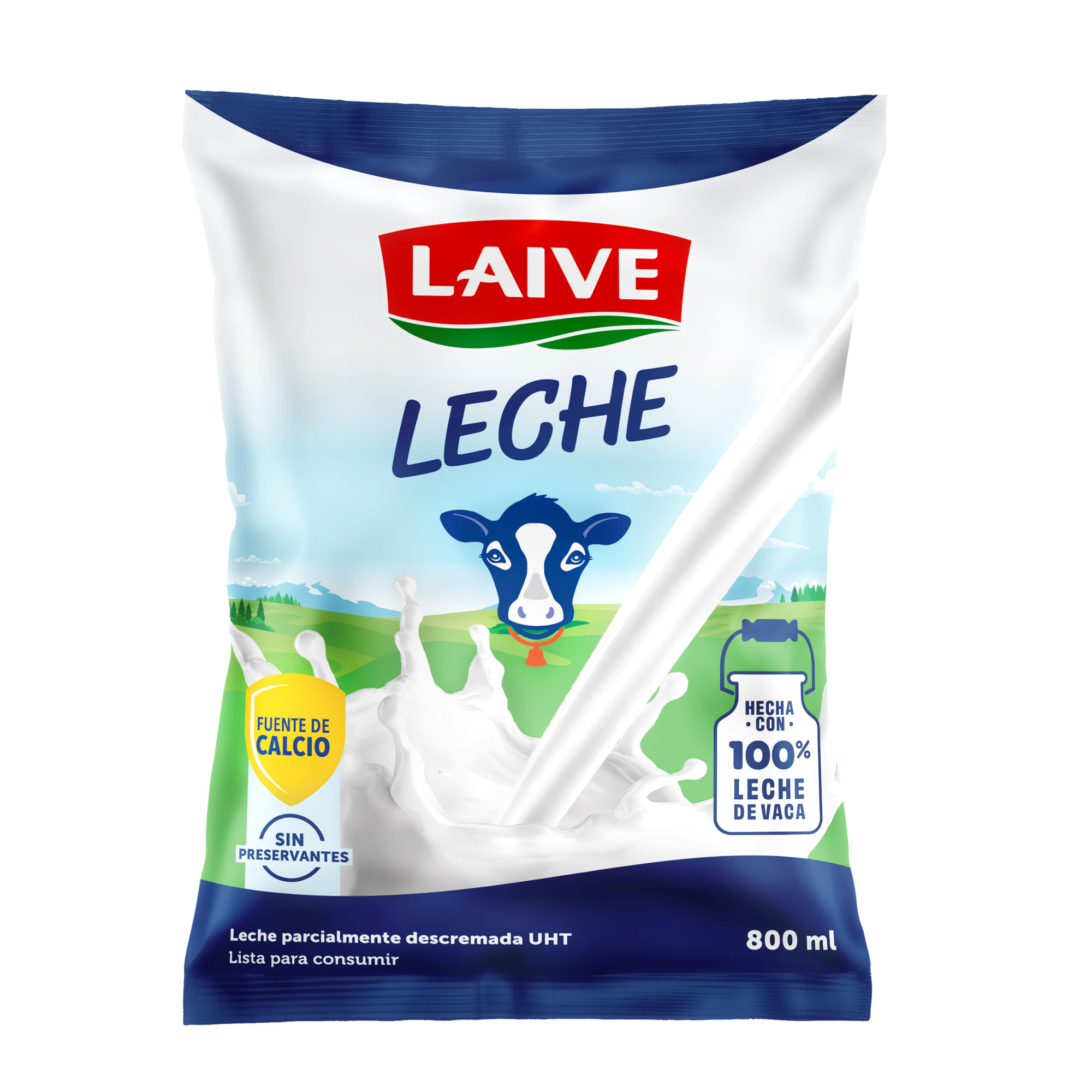 Leche Entera UHT LAIVE Bolsa 800ml