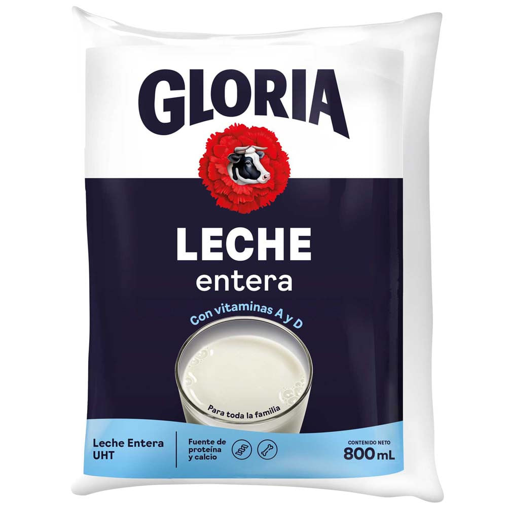 Leche Entera UHT GLORIA Bolsa 800ml