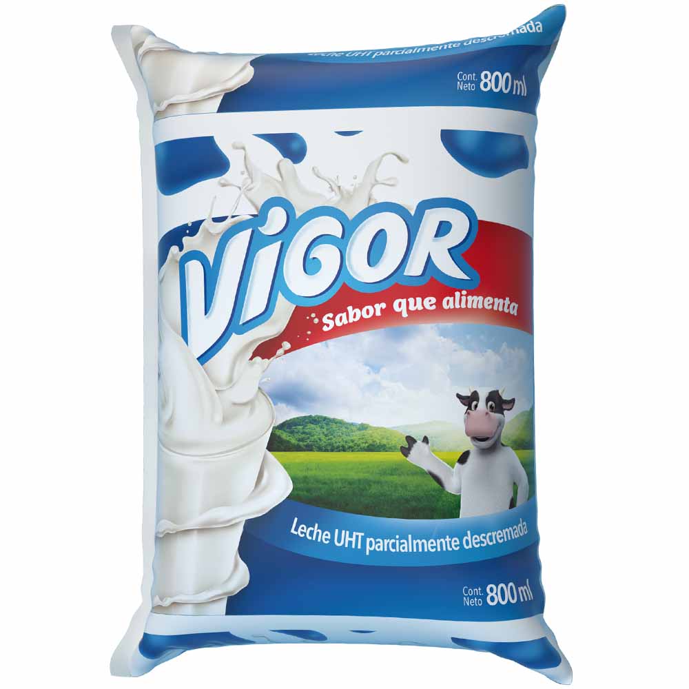 Leche Parcialmente Descremada UHT VIGOR Bolsa 800ml