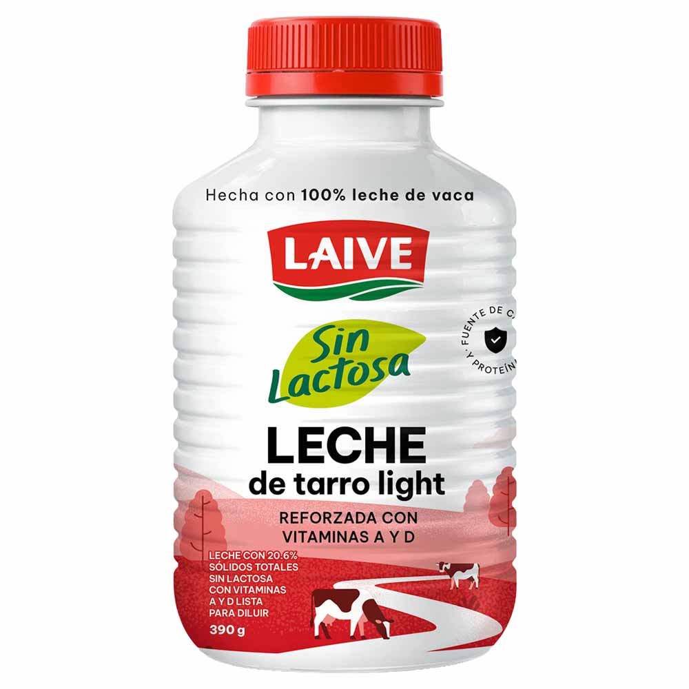 Leche Light sin Lactosa LAIVE Botella 390g Leche sin Lactosa LAIVE Light Botella 390g