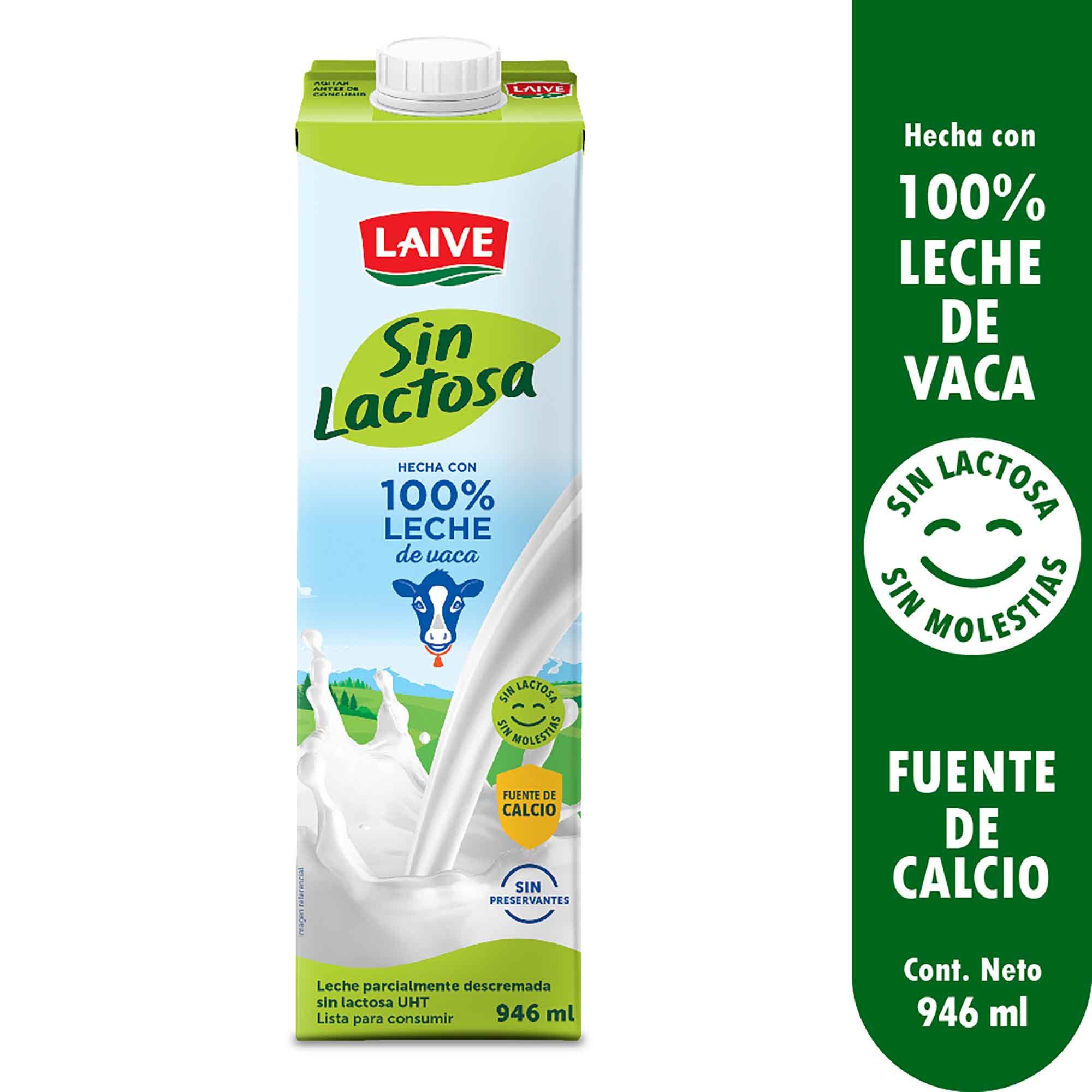 Leche sin Lactosa UHT LAIVE Caja 946ml