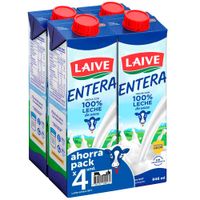 Leche Entera UHT LAIVE Caja 946ml Paquete 4un