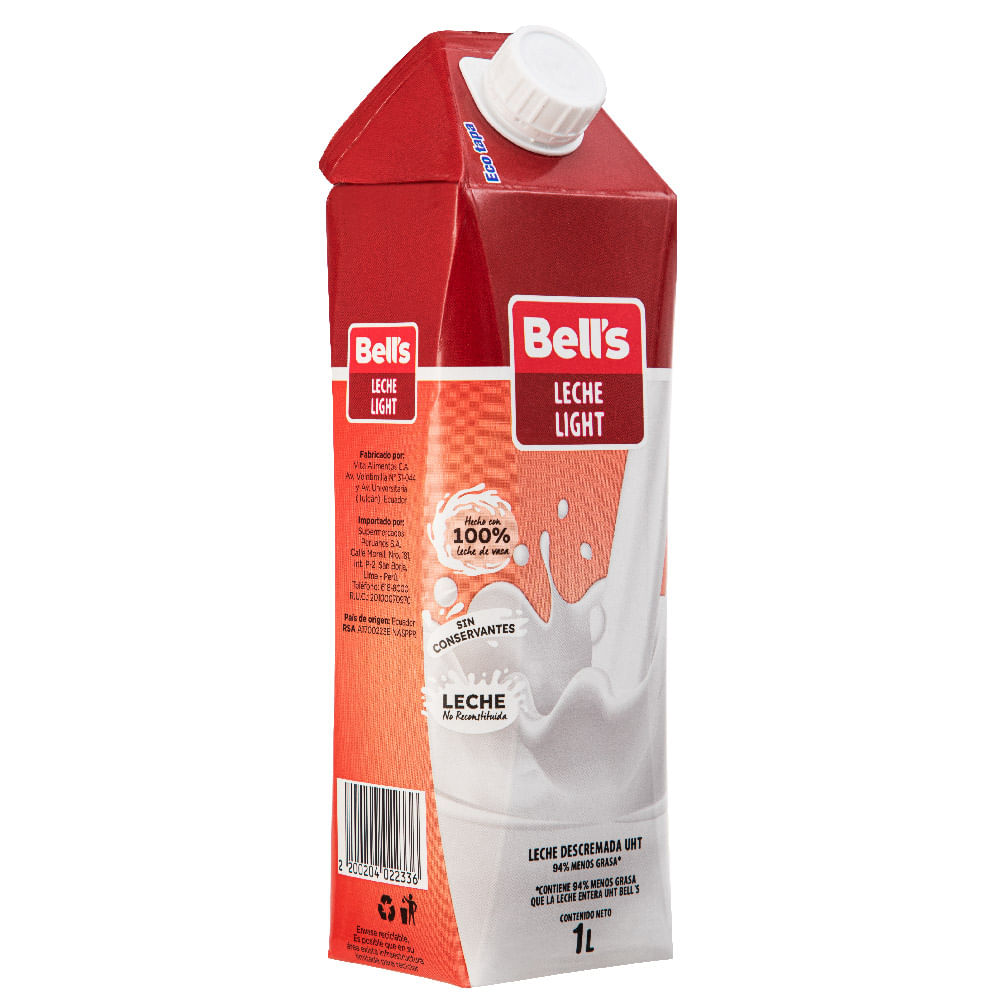 Leche Light UHT BELL'S Caja 1L