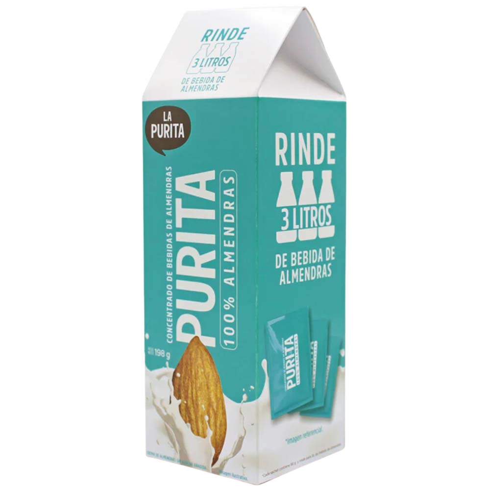 Concentrado de Bebida de Almendra LA PURITA 100% Vegetal Caja 198g