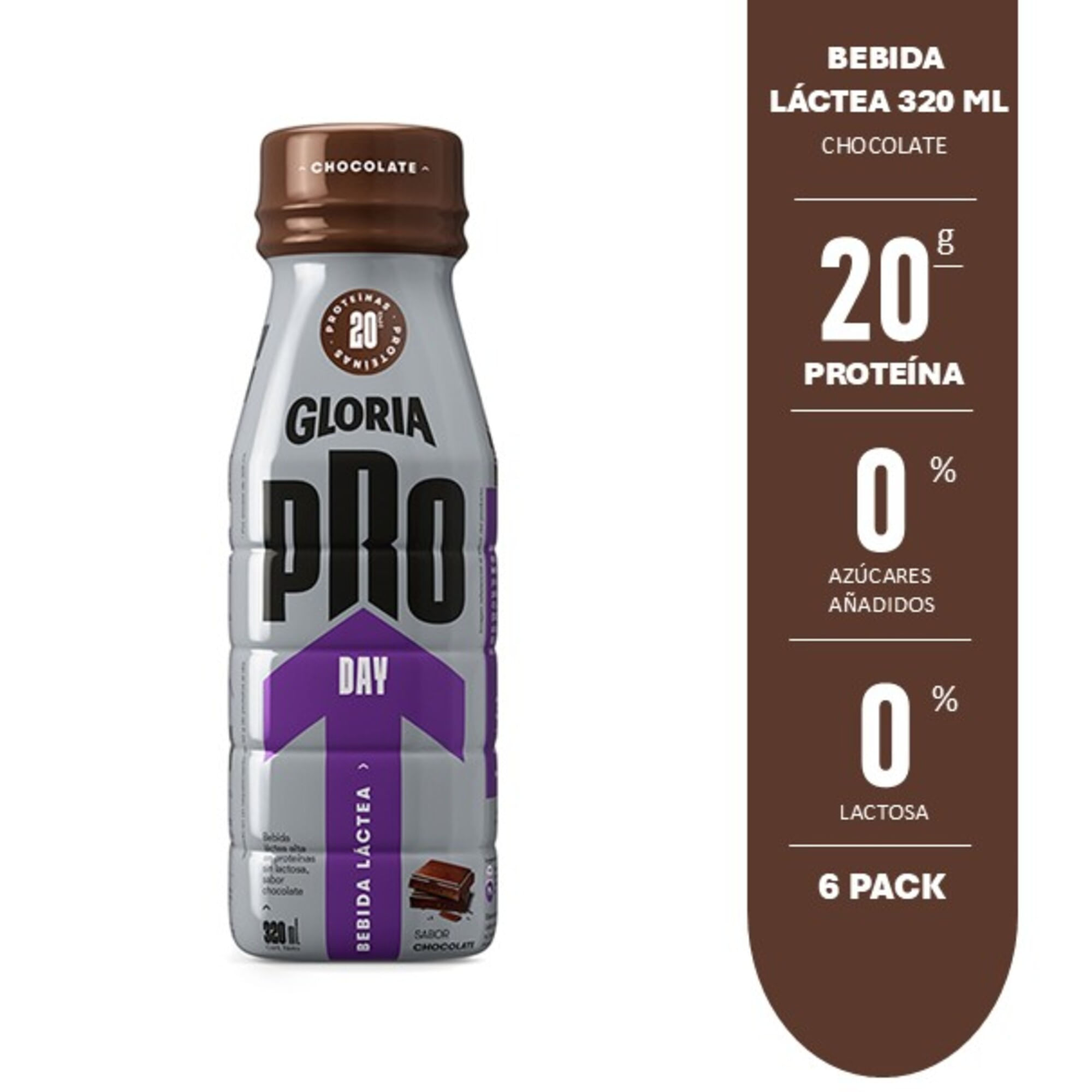 Bebida Láctea GLORIA Pro Day Chocolate Botella 320ml