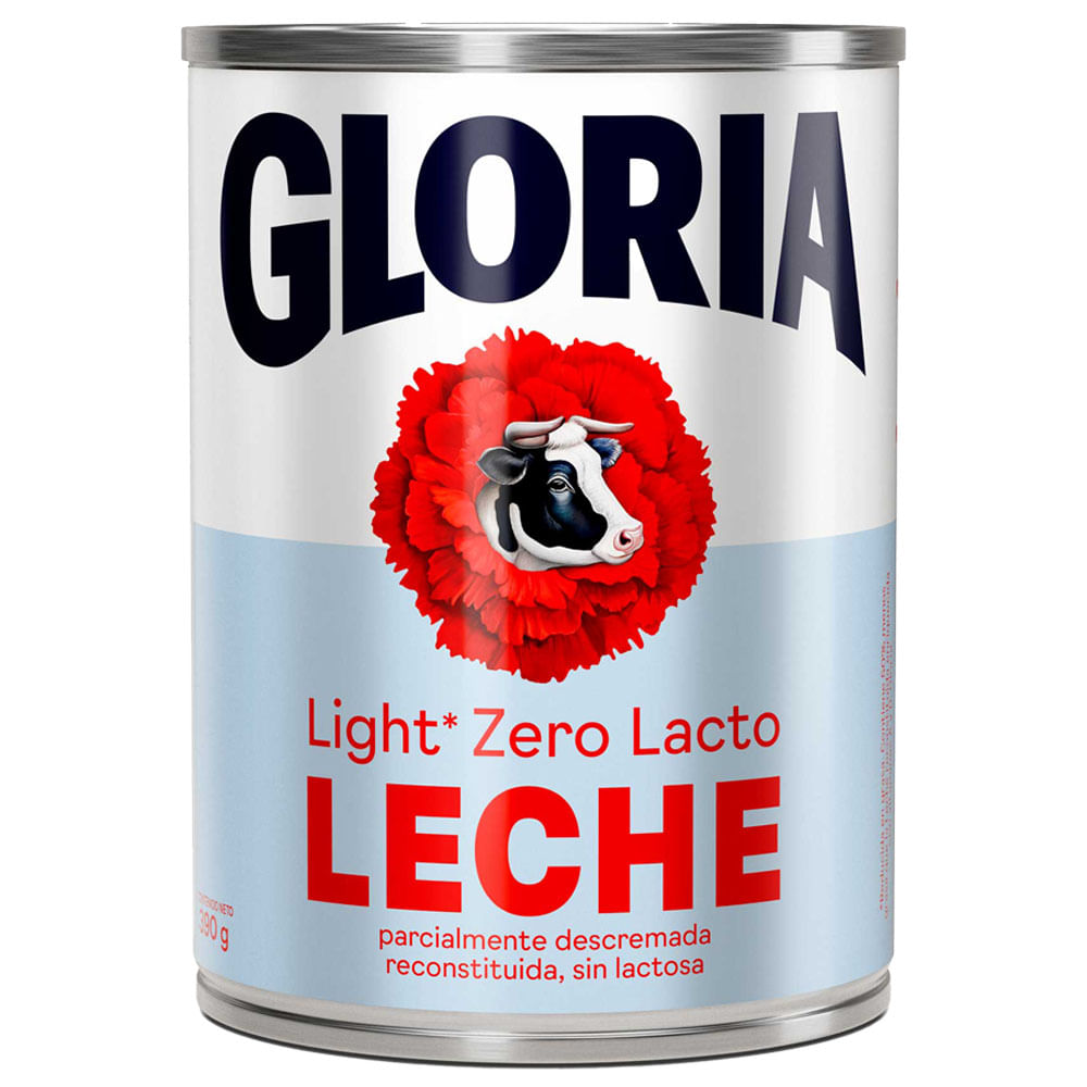 Leche Light GLORIA Zero Lacto Lata 390g