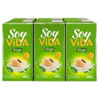 Bebida de Soya SOY VIDA Caja 480g Paquete 6un