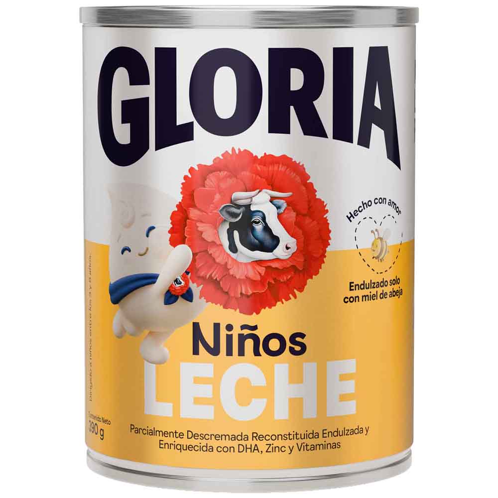Leche con Miel de Abeja GLORIA Niños Lata 390g