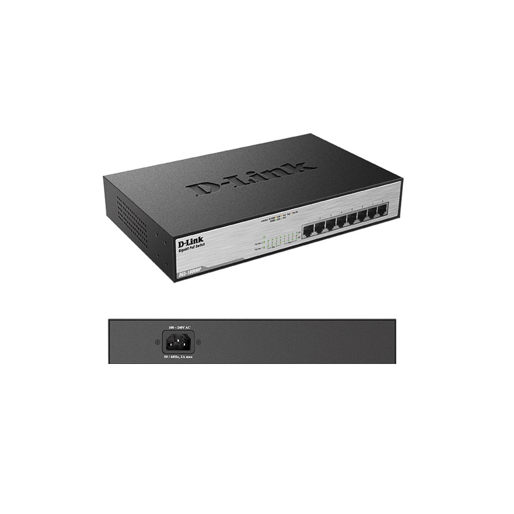 Switch D-Link DGS-1008MP 8 RJ-45 10-100-1000 Mbps PoE