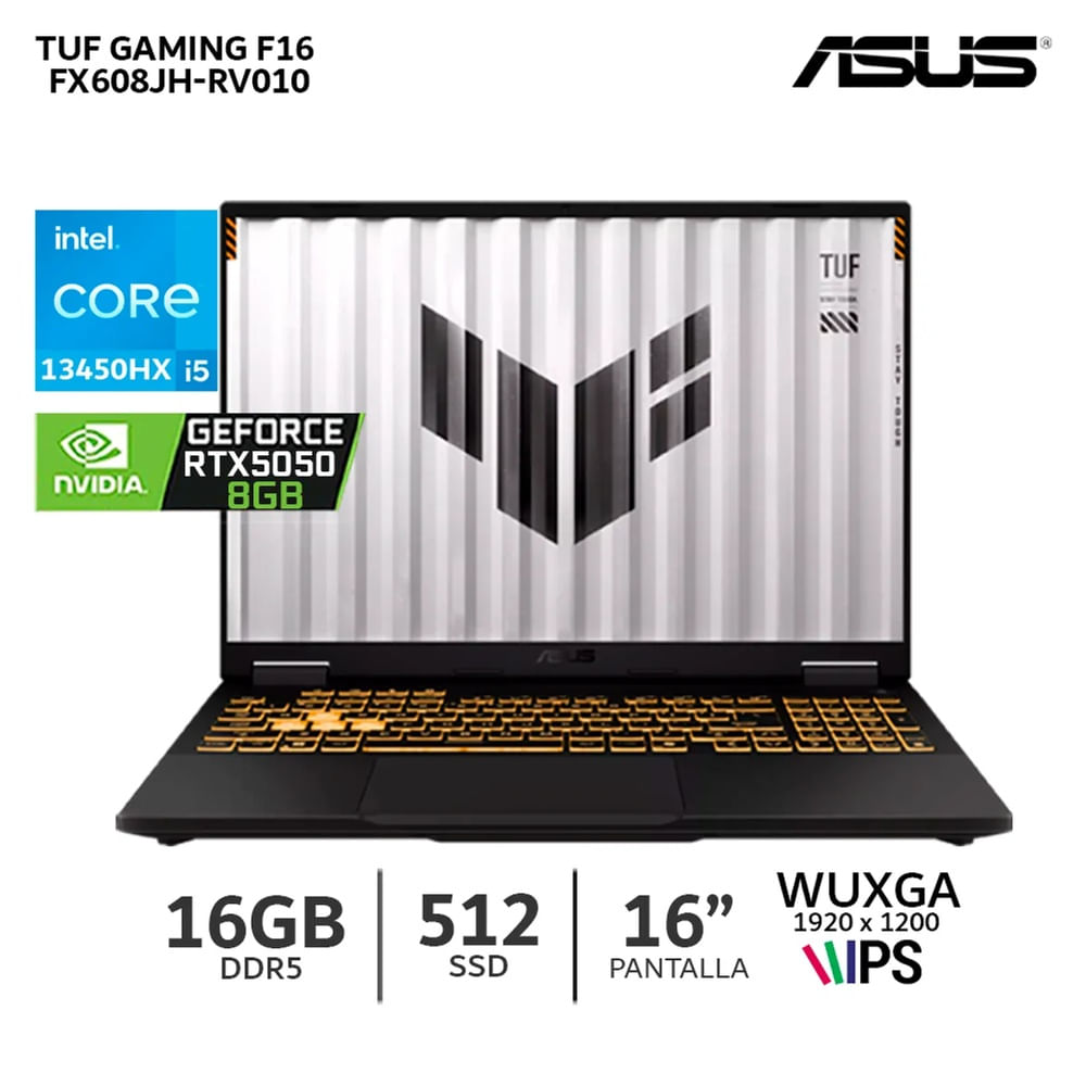 Laptop Asus TUF Gaming F16 Intel Core i7 14650HX 16GB  1TB 5060-8GB 16 WUXGA 165 Hz  FX608JH-RV010
