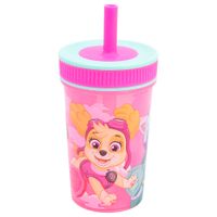 Vaso con Paja de Silicona PAW PATROL 370ml Girl