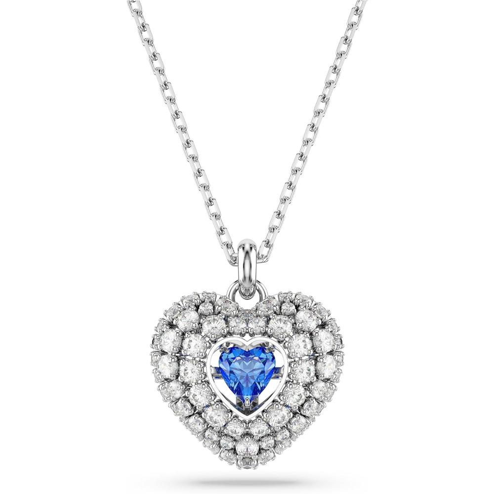 SWAROVSKI COLLAR PENDIENTE CORAZÓN IDYLLIA RODIO | AZUL