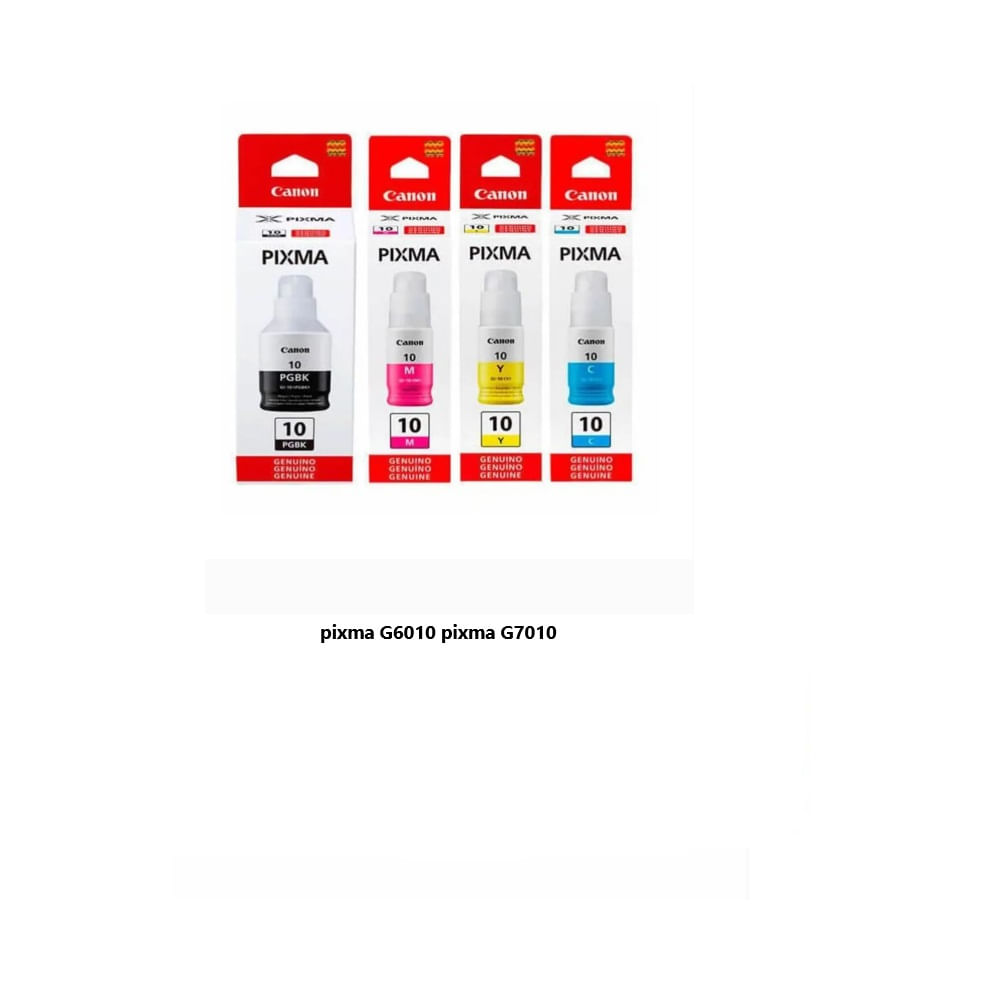 KIT DE TINTA CANON GI-10 C M Y BK G6010 G7010  4 COLORES ORIGINAL
