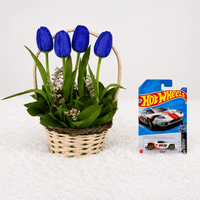 Mini canasta deysi 4 tulipanes azules - Hotwells