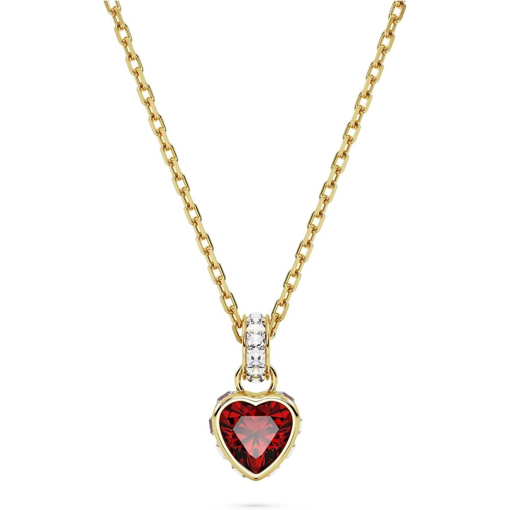 SWAROVSKI COLLAR PENDIENTE CORAZON CHROMA ORO | ROJO