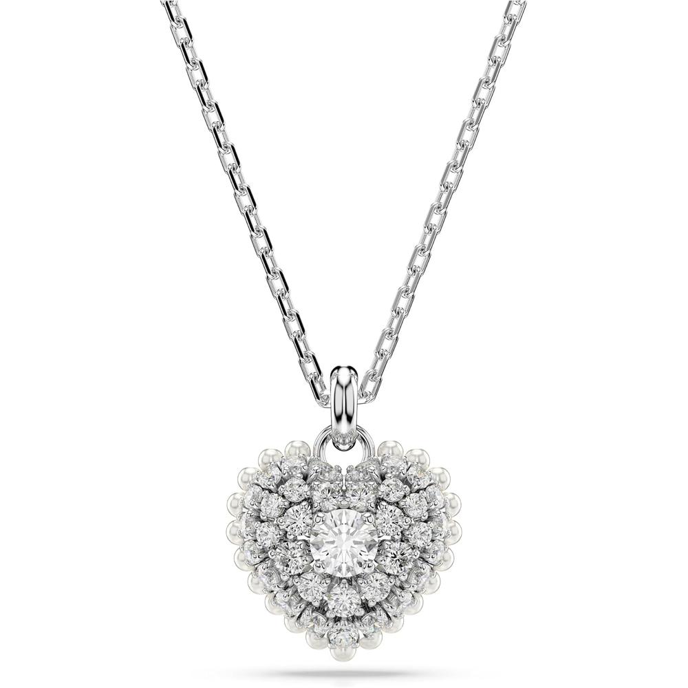SWAROVSKI COLLAR PENDIENTE CORAZÓN IDYLLIA RODIO | PLATA