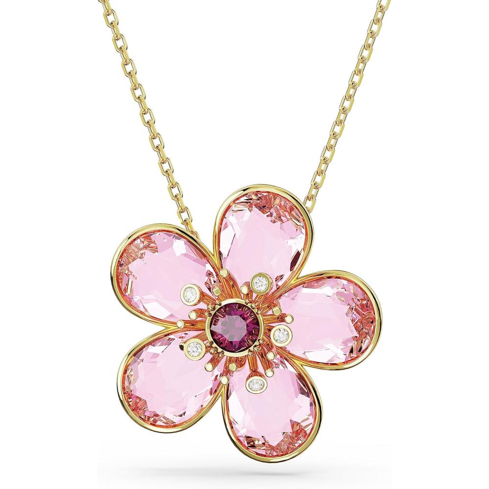 SWAROVSKI COLLAR PENDIENTE FLOR IDYLLIA ORO | ROSA