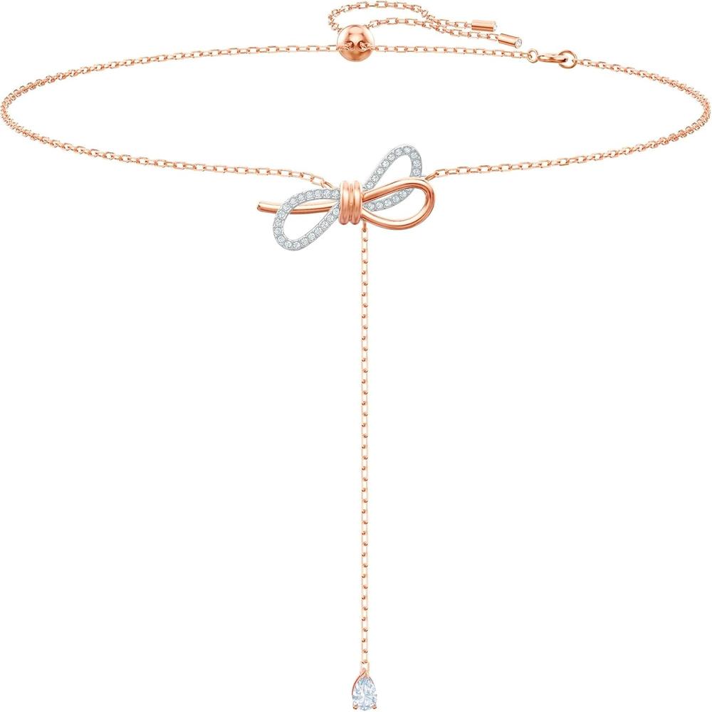 SWAROVSKI COLLAR PENDIENTE BOW LIFELONG MIXTO ORO ROSA Y RODIO | ORO ROSA