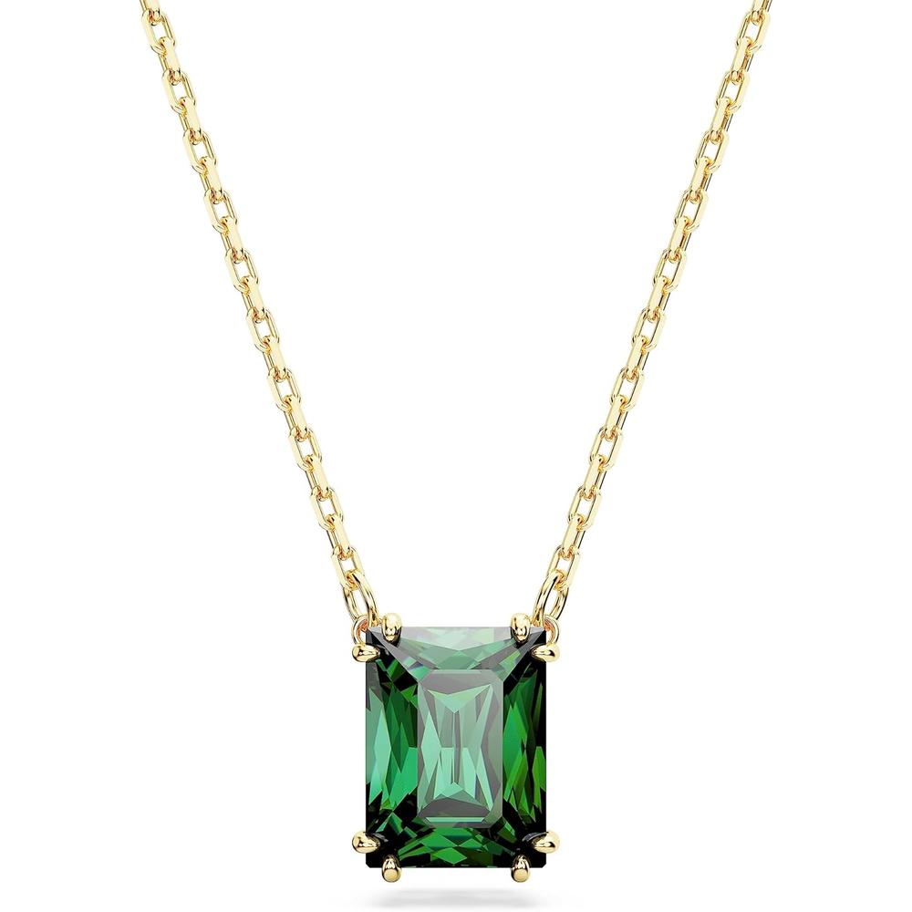 SWAROVSKI COLLAR PENDIENTE RECTANGULAR STILLA ORO | VERDE