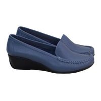 Mocasin Taco Cuña Mujer Corelli Larisa Cuero Acero