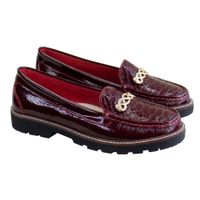 Mocasin Plataforma Mujer Corelli Chiara Charol Vino