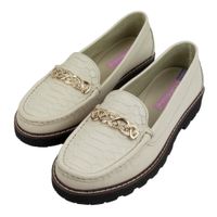 Mocasin Plataforma Mujer Corelli Chiara Cuero Vainilla