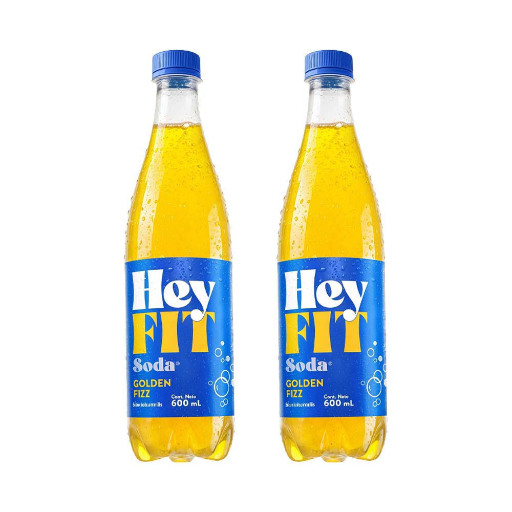 Pack Gaseosa HEY FIT Sosa Golden Fizz Botella 600ml x 2un
