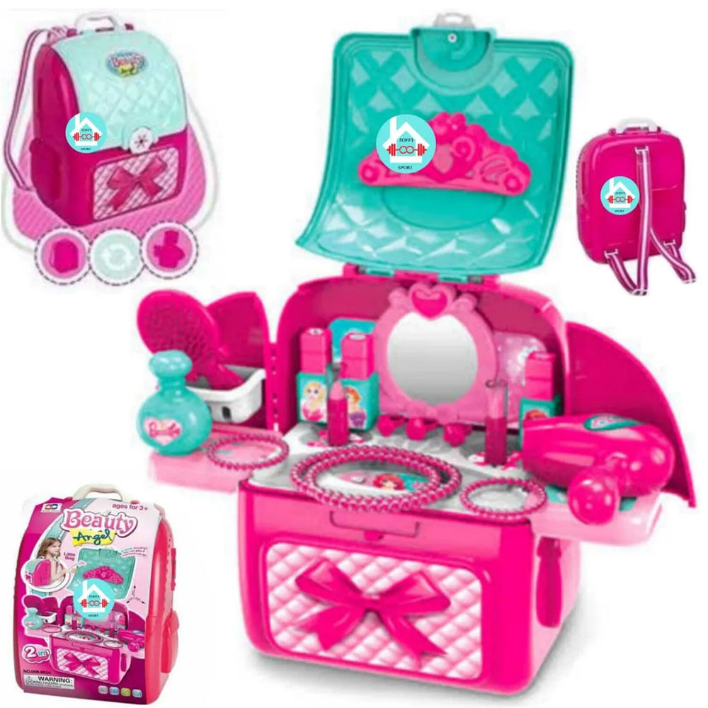 Set de Belleza modelo mochila para niñas 2 en 1