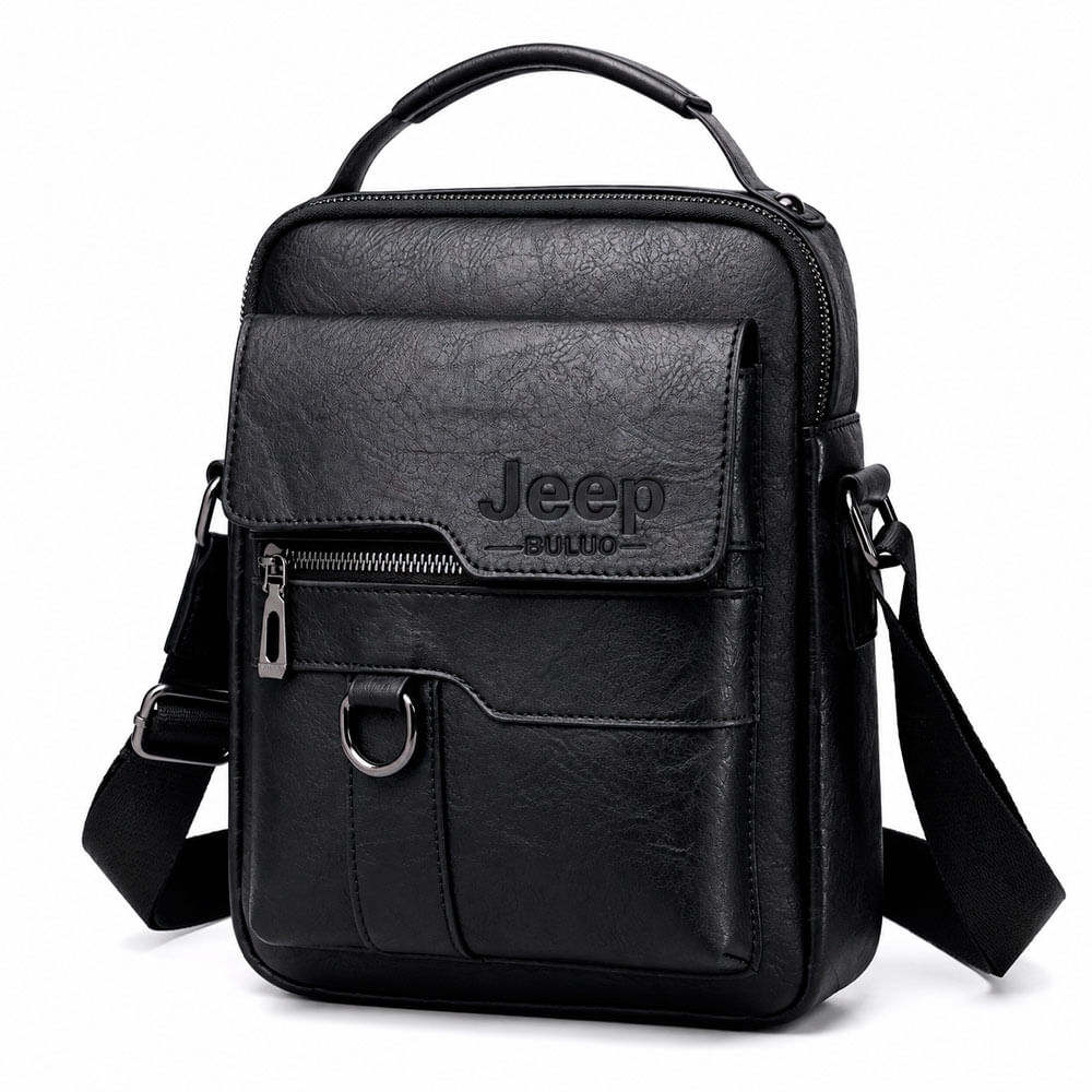 Morral Jeep Negro Pequeño 19x21 Bandolera Hombre Casual