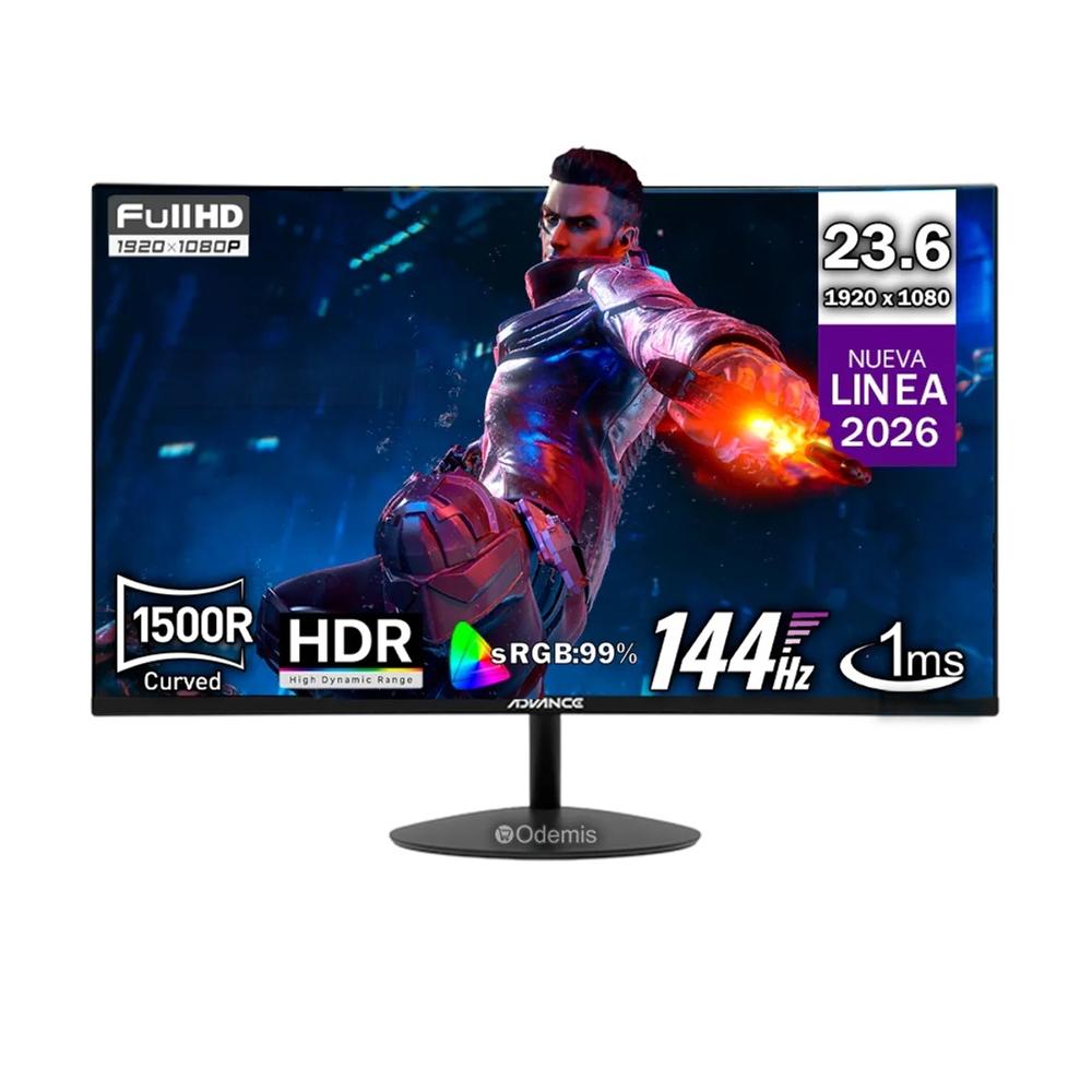 Monitor Advance ADV-2456S, 24"" Curvo FHD VA, 144Hz, 1ms, Parlante