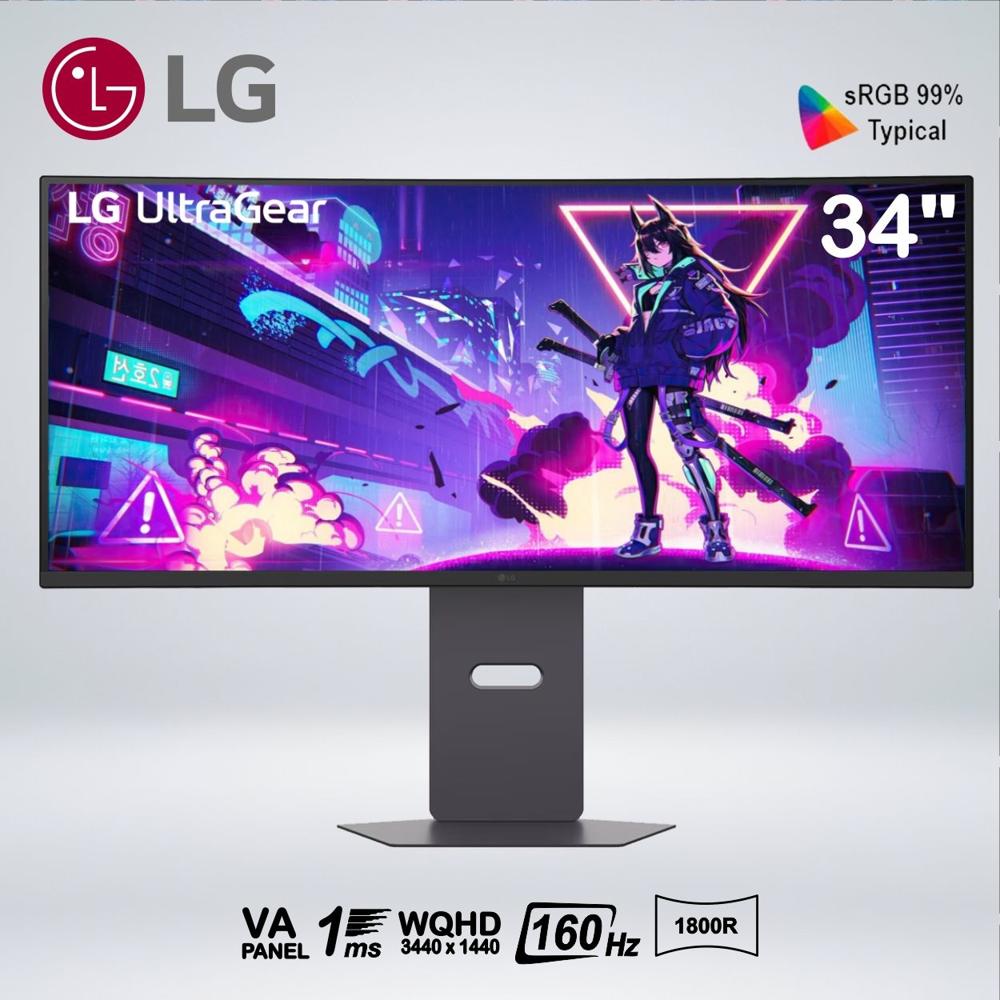 Monitor LG UltraGear G6 34G600A-B, 34"" Curvo WQHD VA 2K, 160Hz, 1ms, Parlante