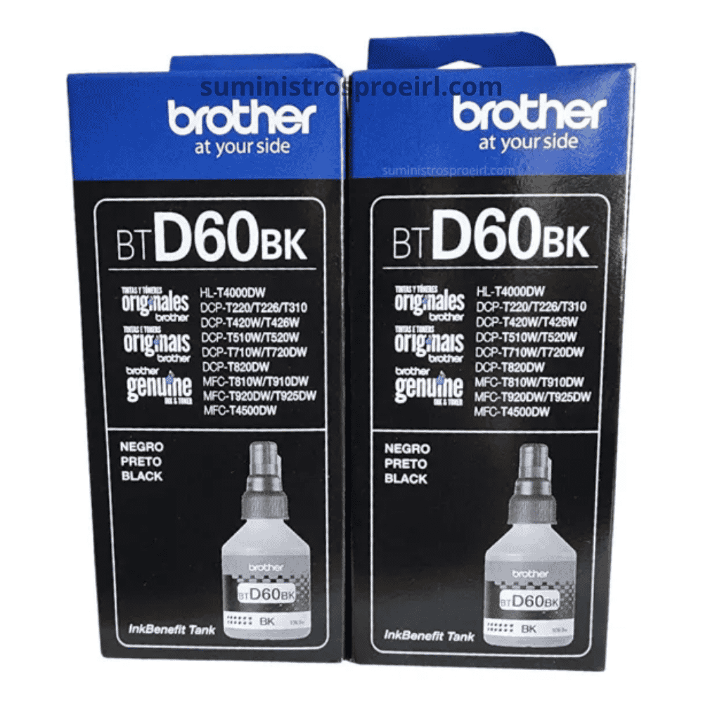 Pack De Tintas Brother Btd60bk Negro