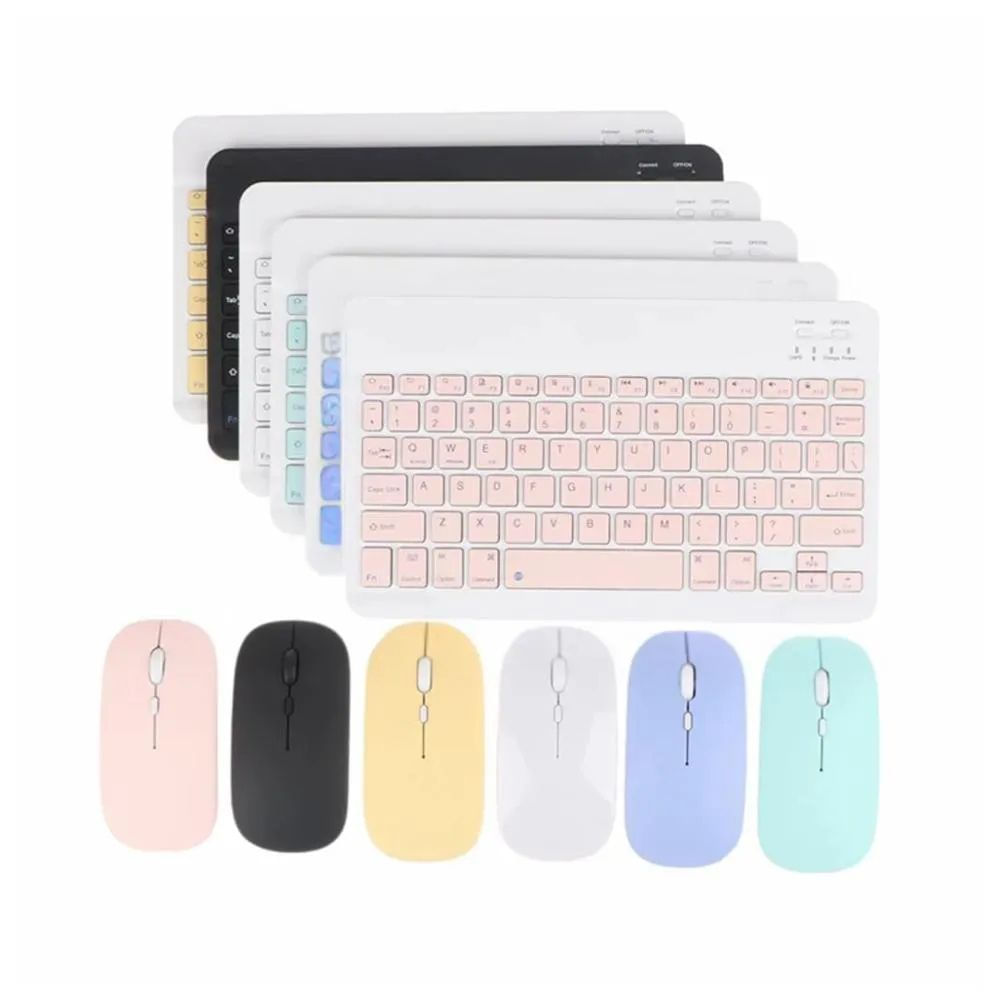 Teclado con Mouse inalámbrico Celular Tablet TV Color Rosado
