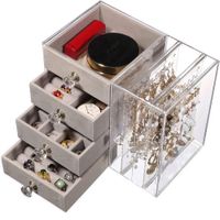 Joyero Organizador de Joyas con Cjones Gris