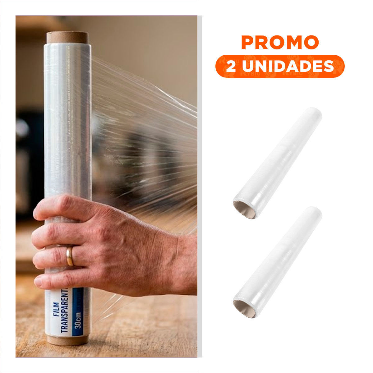 Pack2 Cubierta Plastica para Alimentos 20m x 30cm Transparente Uso Cocina