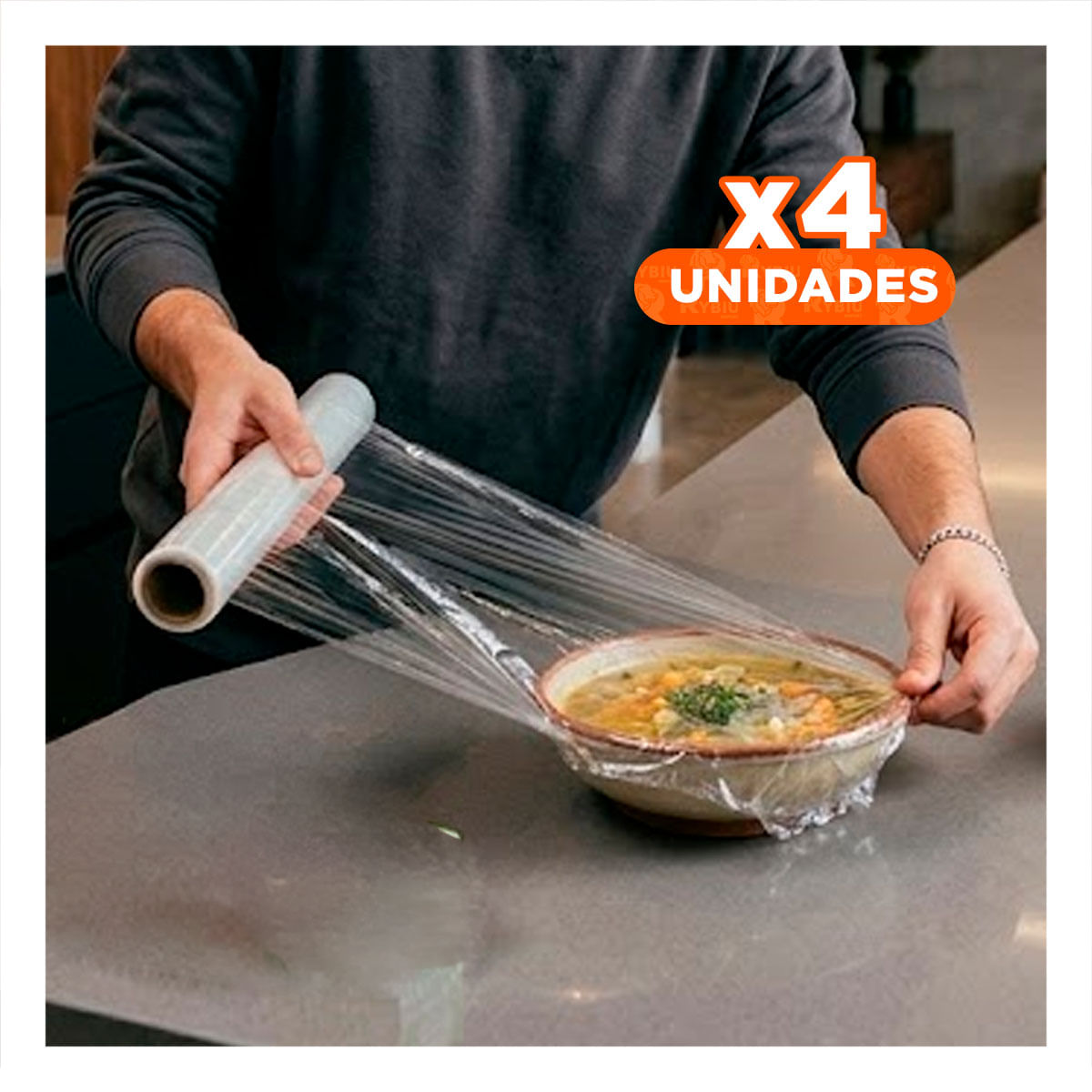 Pack4 Proteccion Plastica para Alimentos 20m x 30cm Transparente Cocina Y Papel Regalo