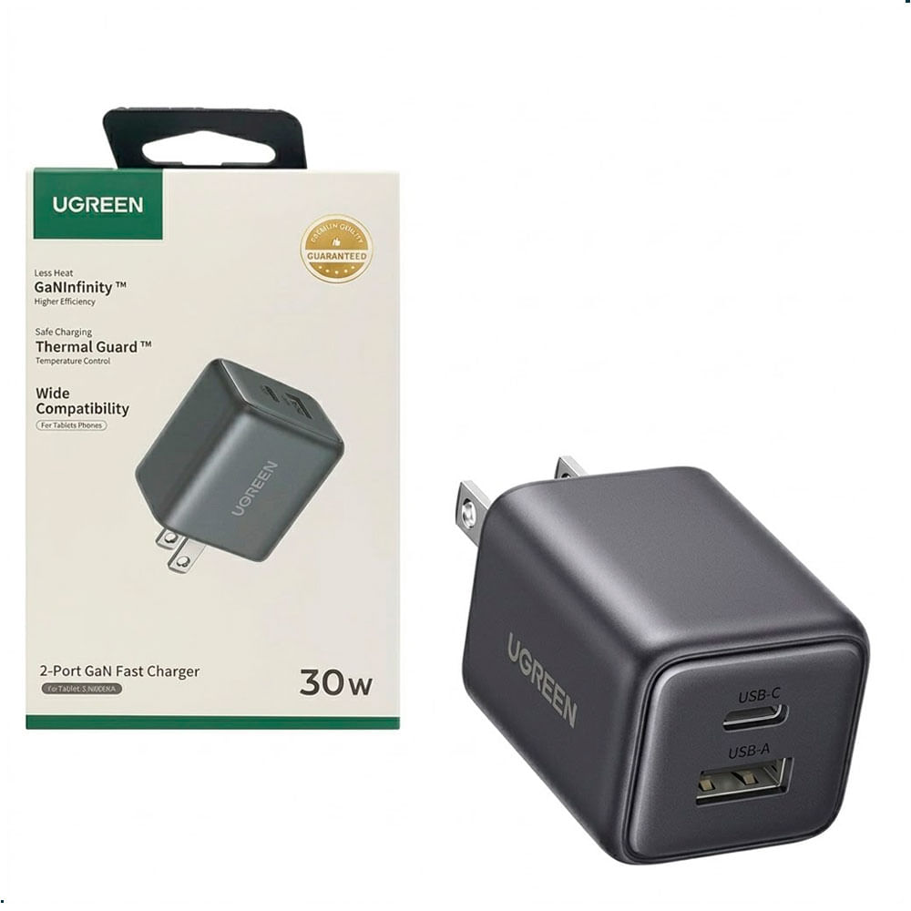 UGREEN X516 Cargador De Pared GaN 30W USB-C USB-A Dual
