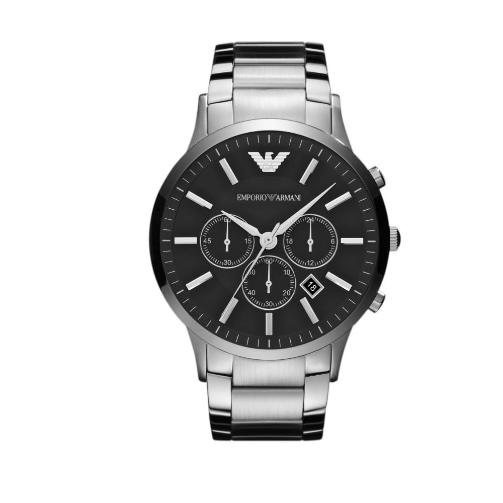 Reloj Emporio Armani Ar2460 Silver and Black Genuino para Caballero