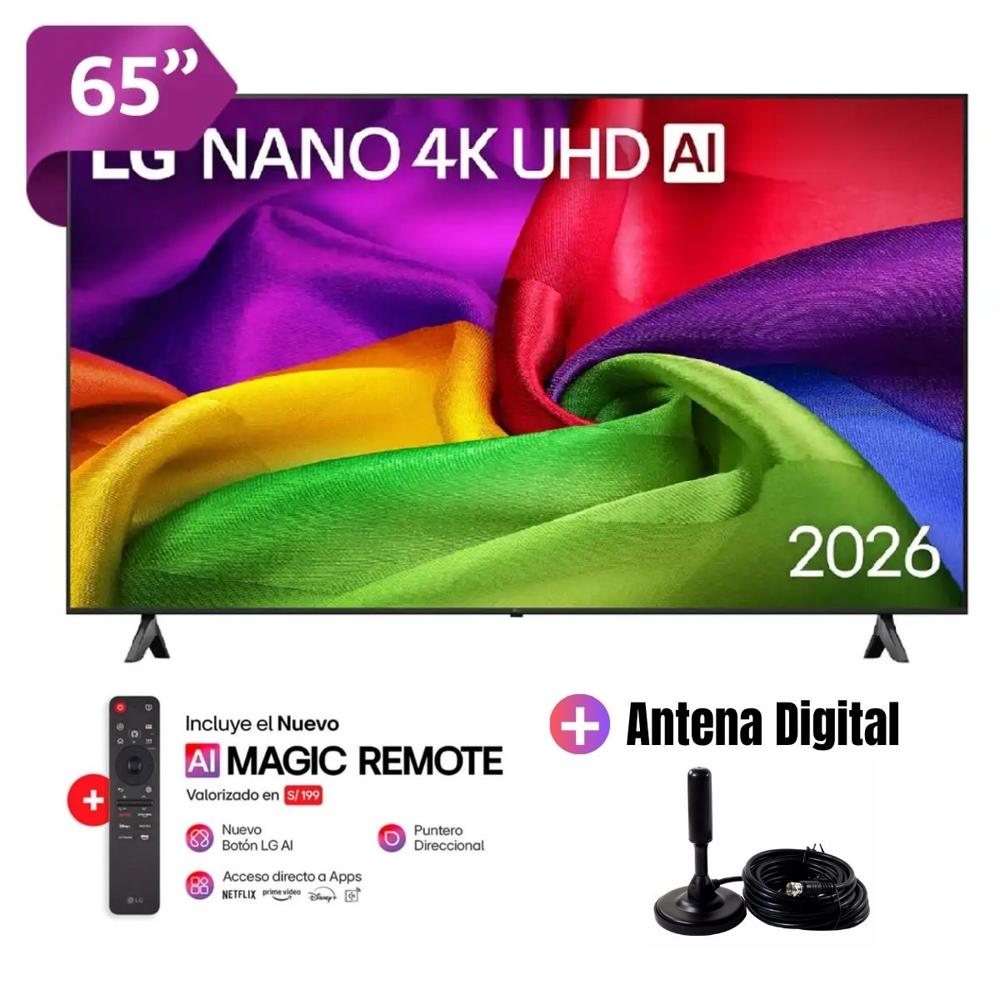 Televisor Smart TV 65'' LG NANO UHD 4K 65NU800BPSB 2026 - Ant Digital