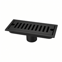 Sumidero Drenaje lineal 10x20cm rejilla negro mate